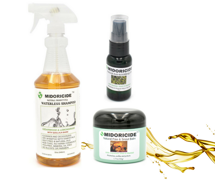 Enter for a chance to win $75 total value Midoricide Natural Pet Products Bundle Set.